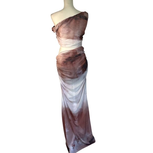 SNDYS Kilee Maxi Dress in Print Small New Womens Cut out Gown - Picture 8 of 16